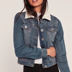 Faux Fur Sherpa Lined Denim Jacket